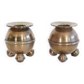 Pair of Scandinavian brass candlesticks