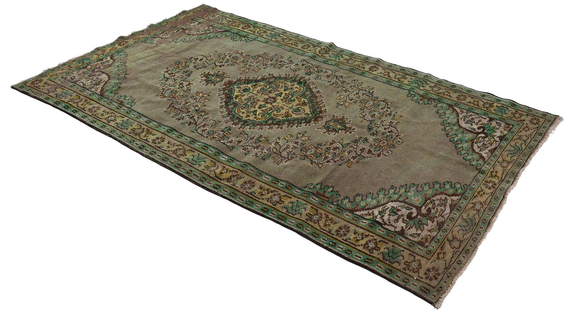 One-of-a-kind turkish handwoven vintage rug - rustic vintage charm 270x 164 cm