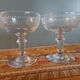 2 antique champagne glasses, engraved Empire frieze - Period 1900