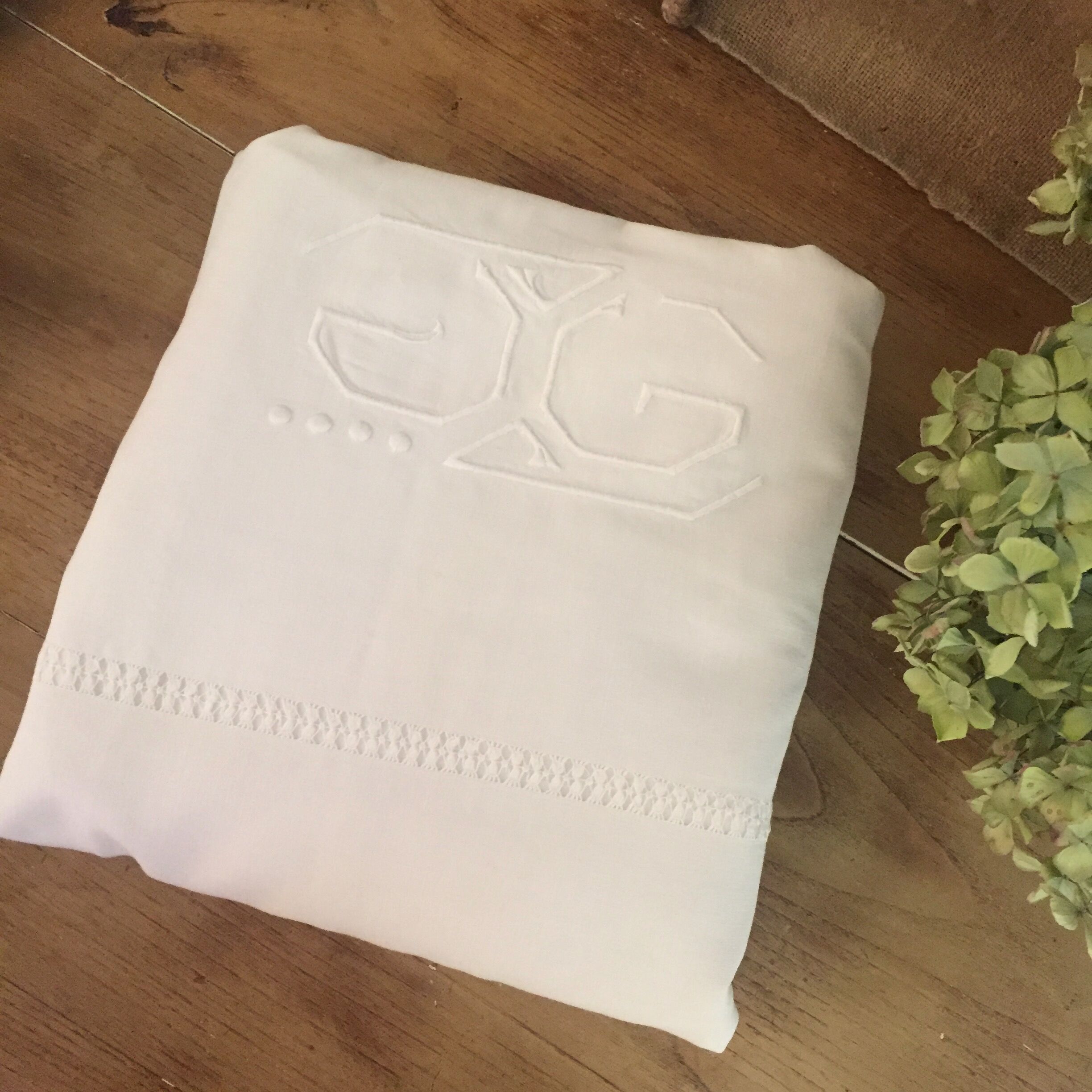 Antique embroidered sheet