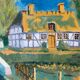 Mid Century Vintage Oil Framed Painting - The Courtyard