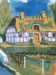 Mid Century Vintage Oil Framed Painting - The Courtyard