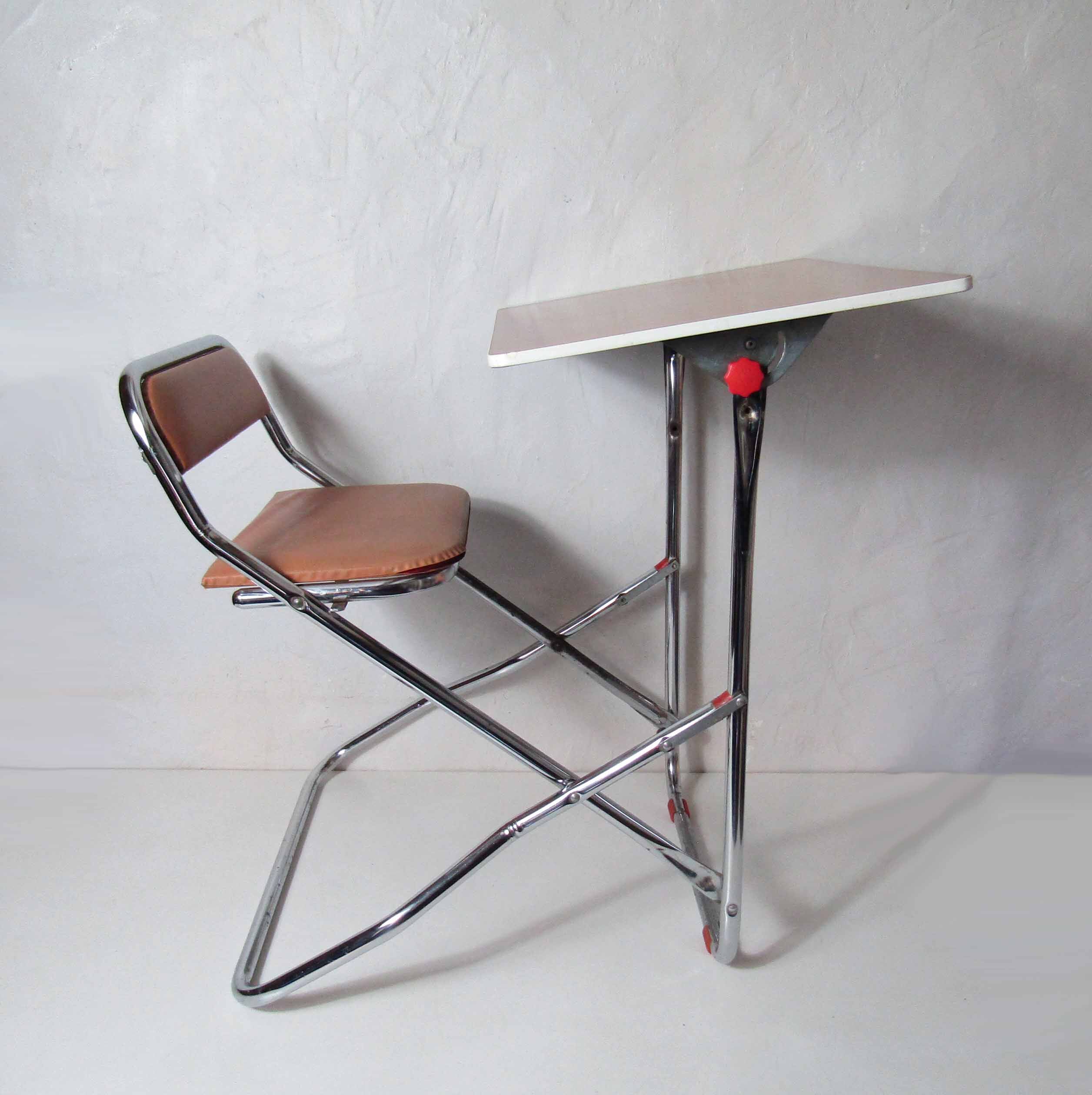 Former foldable gico desk for children chrome skai formica