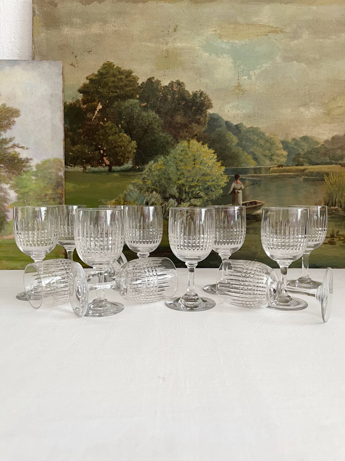 12 Baccarat crystal "Nancy" port wine glasses