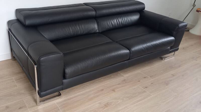 3-seater leather sofa Roche Bobois