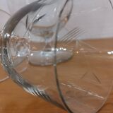 Vintage set of 5 engraved glasses on feet