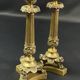 Pair of gilt and chiseled bronze candlesticks from the Restoration period