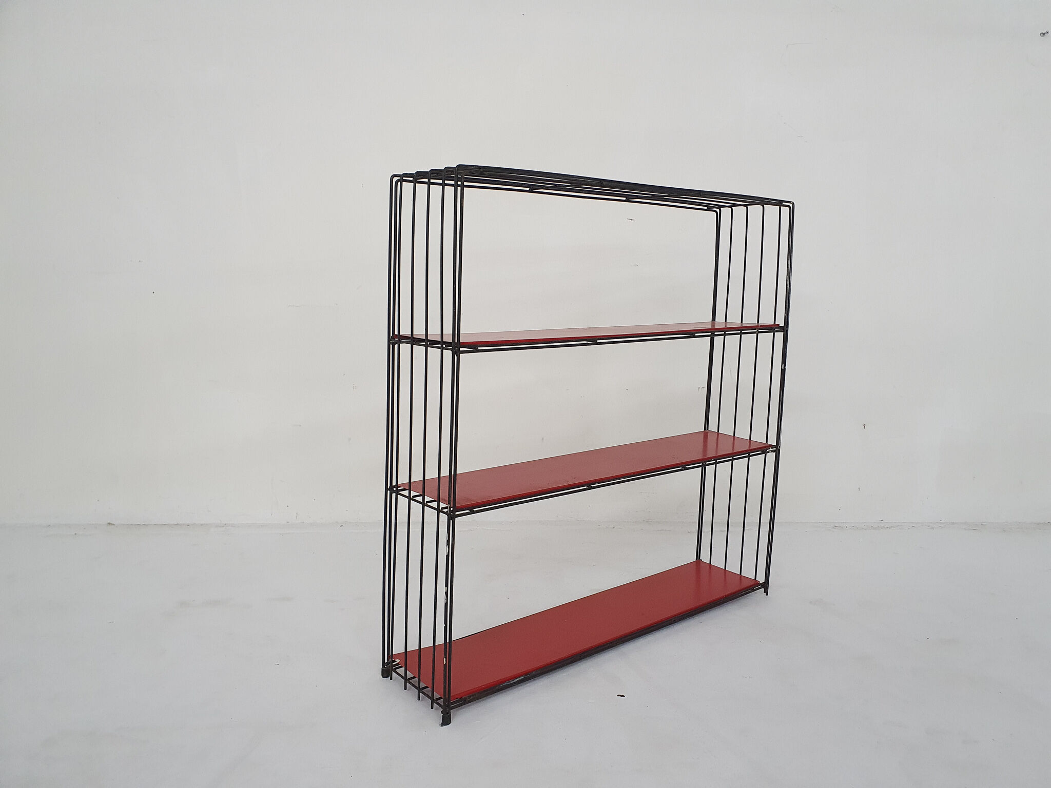 Black metal room divider or bookcase by Tjerk Reijenga for Pilastro, The Netherlands 1960's
