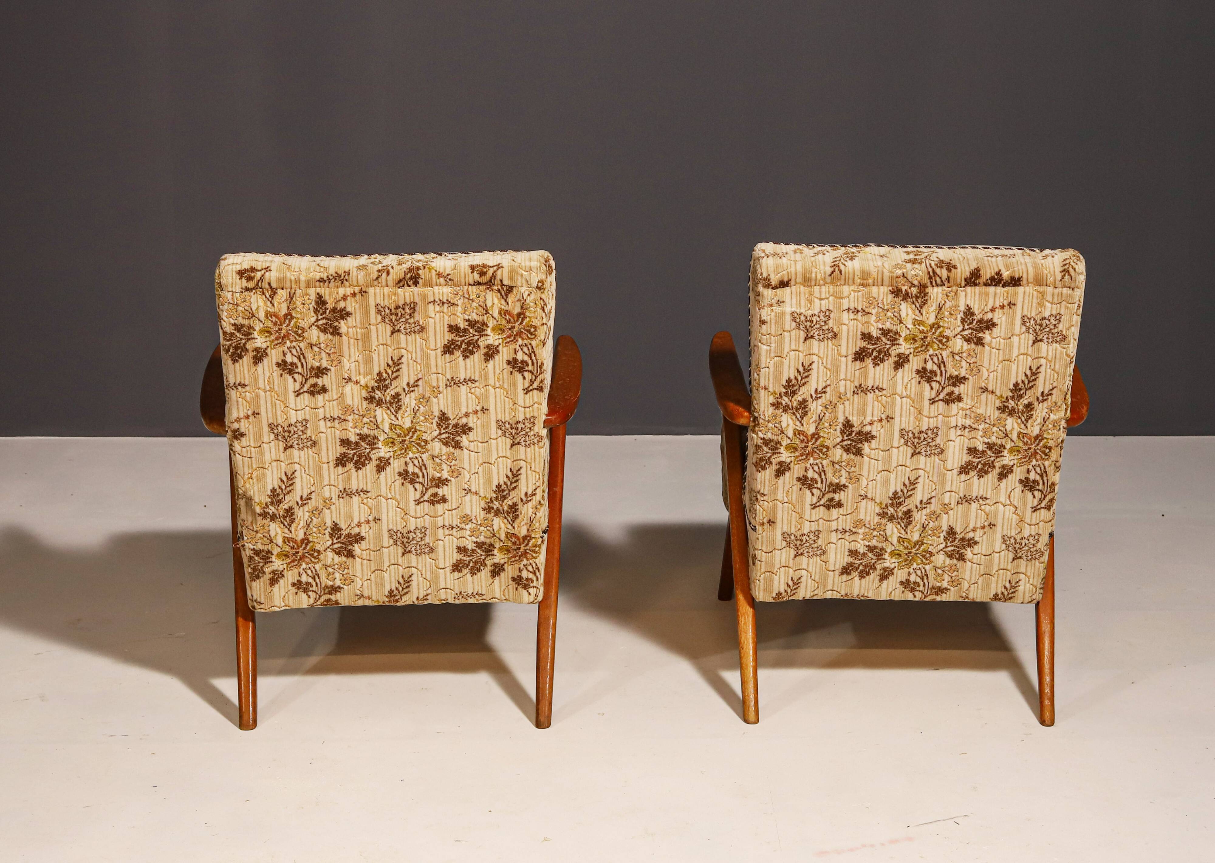 Fauteuils tchécoslovaques du milieu du siècle, années 1960, lot de 2