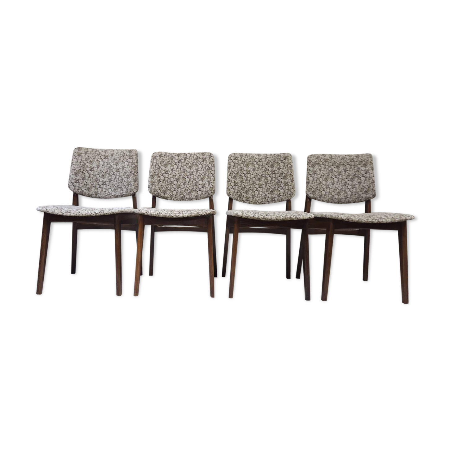 Set of 4 vintage Scandinavian teak chairs from the 1960s.