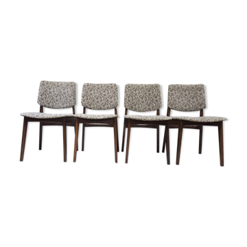 Set of 4 vintage Scandinavian teak chairs from the 1960s.