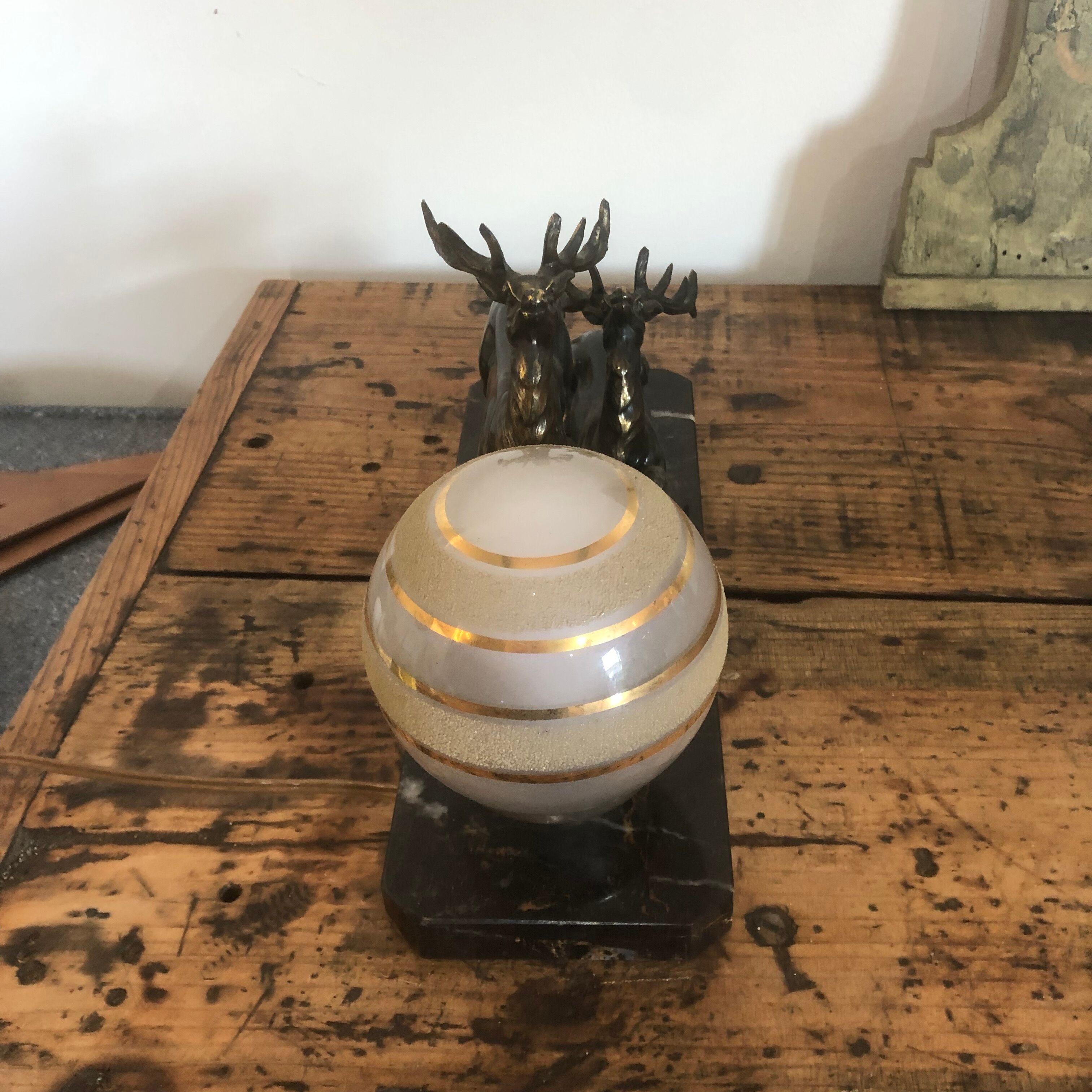 Art deco lamp deer