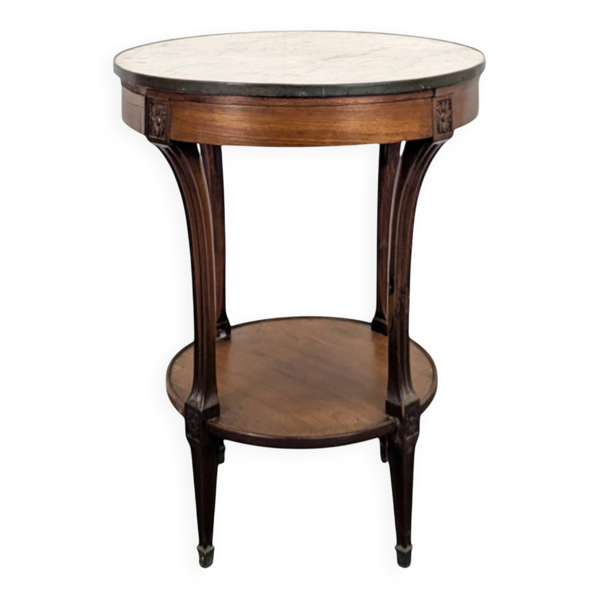 Table bouillotte ou guéridon en acajou de style Louis XVI