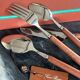 Loro Piana 4-piece mahogany knife and fork set