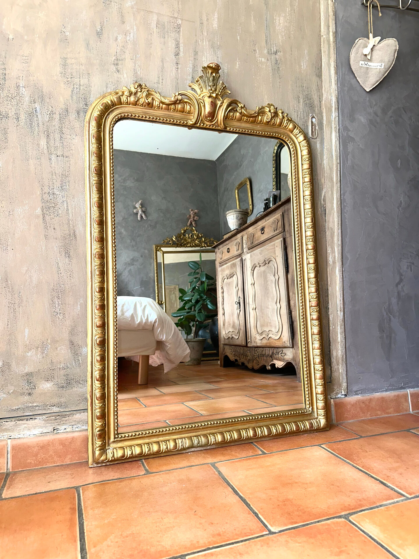 Louis-Philippe antique gilded mirror 19th century