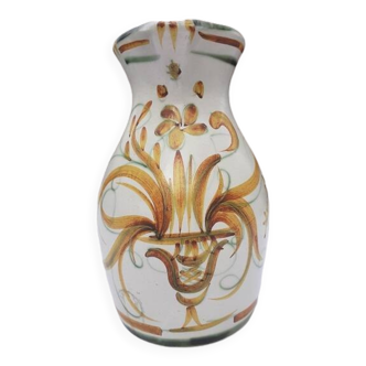 Antique KERALUC QUIMPER Ceramic Pitcher signed MLF