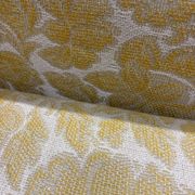 Vintage wooden sofa / armchair with yellow accent