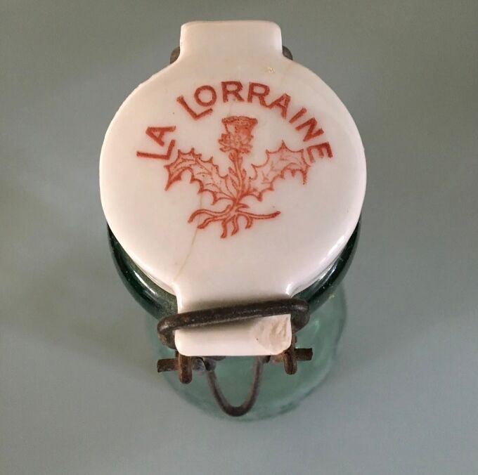 La lorraine bottle with porcelain stopper 1 liter vintage