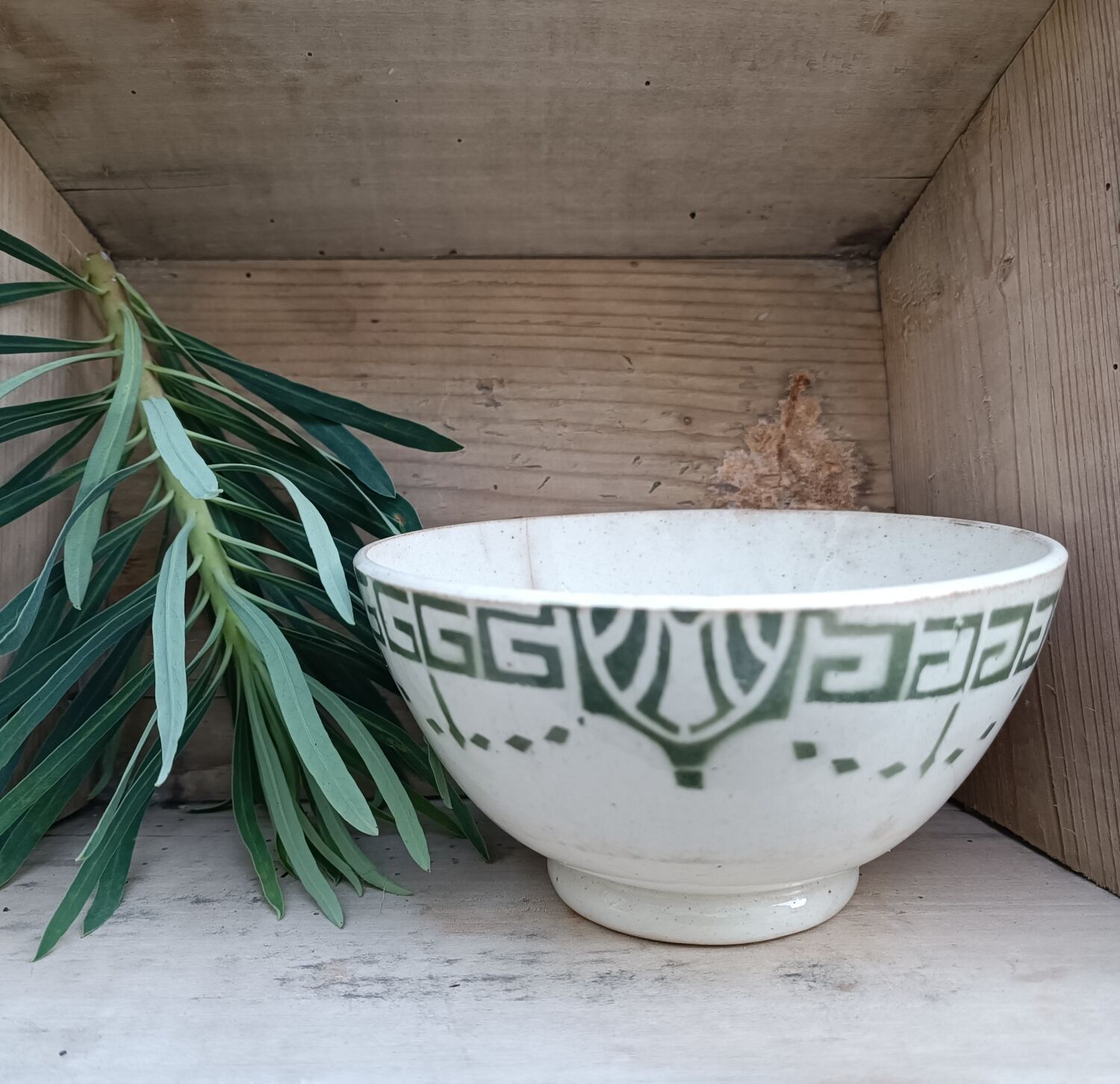 Art Deco iron earth bowl