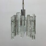 Hanging lamp in Frosted Ice Glass by J. T. Kalmar for Kalmar Franken KG, 1960s