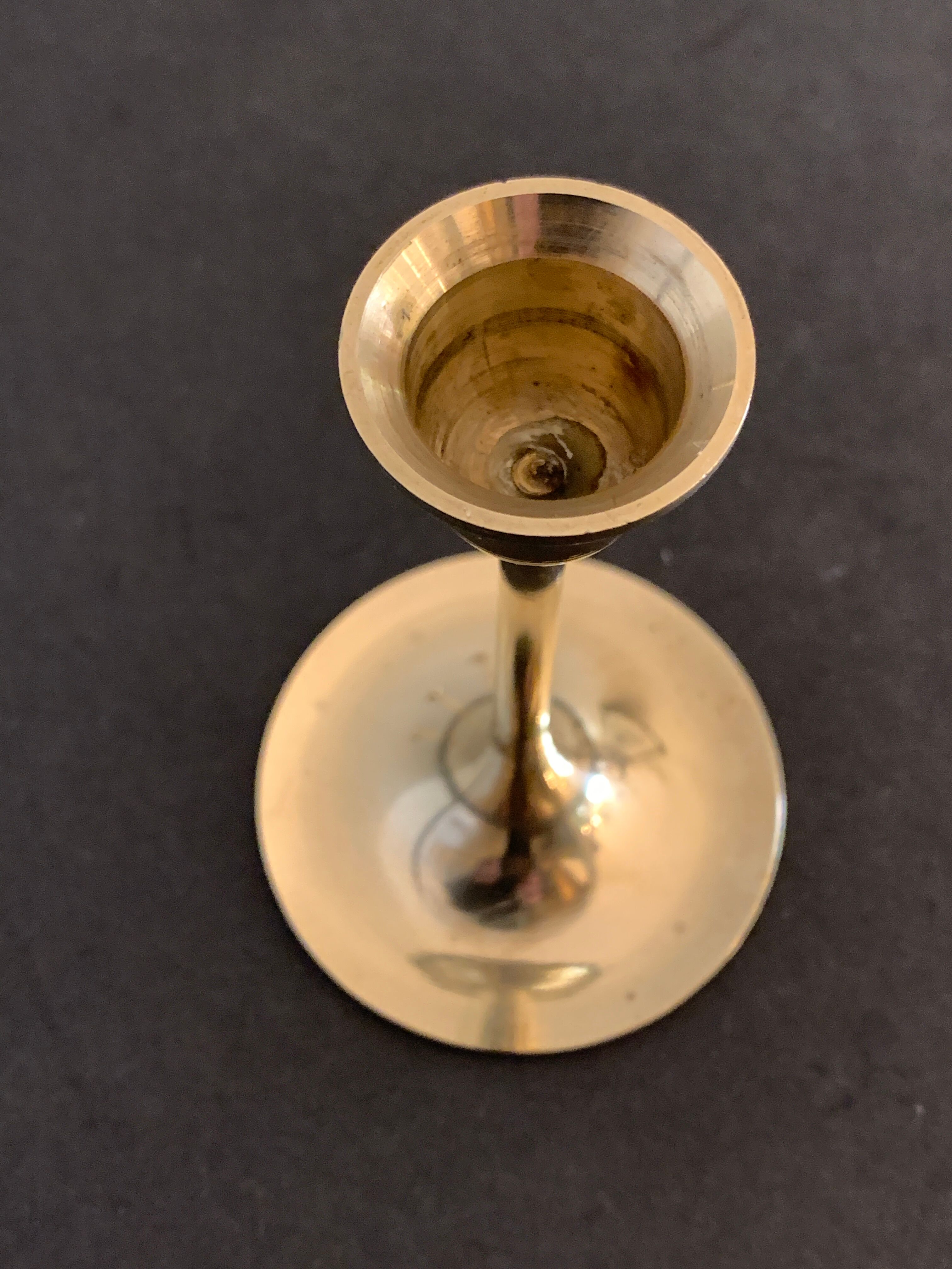 4 Scandinavian brass candle holders