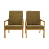 1960s Pair of Beech Armchairs, Czechoslovakia