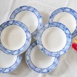 Set of 6 Sarreguemines flat plates, Rostand pattern