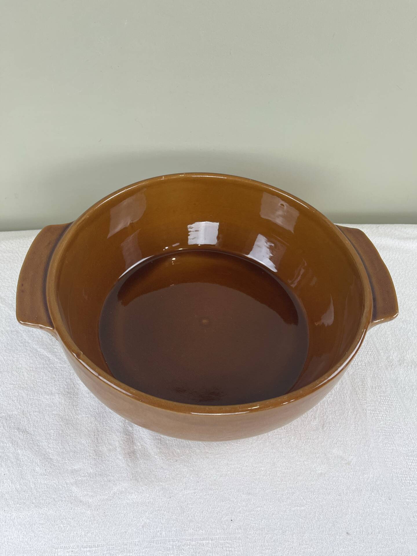 Large glazed terracotta salad bowl
