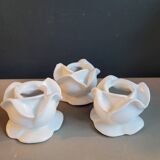 Trio of Limoges porcelain candlesticks