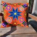 Orange Peruvian cushion cover