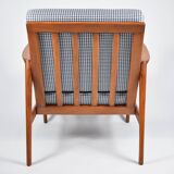 Fauteuil scandinave original Stefan, entièrement restauré, icône des années 1960, pied de poule