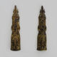 Pair of pharmacy storefront, doctor, caduceus bronze medicine. Early twentieth century