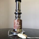 Lamp foot chrome and pink marble