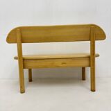 Vintage Danish Ansager mobler solid wooden bench , 1970s