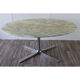 Roche Bobois oval table in marble and aluminum 1970