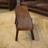 Brutalist elm bench by Aranjou, 1950s