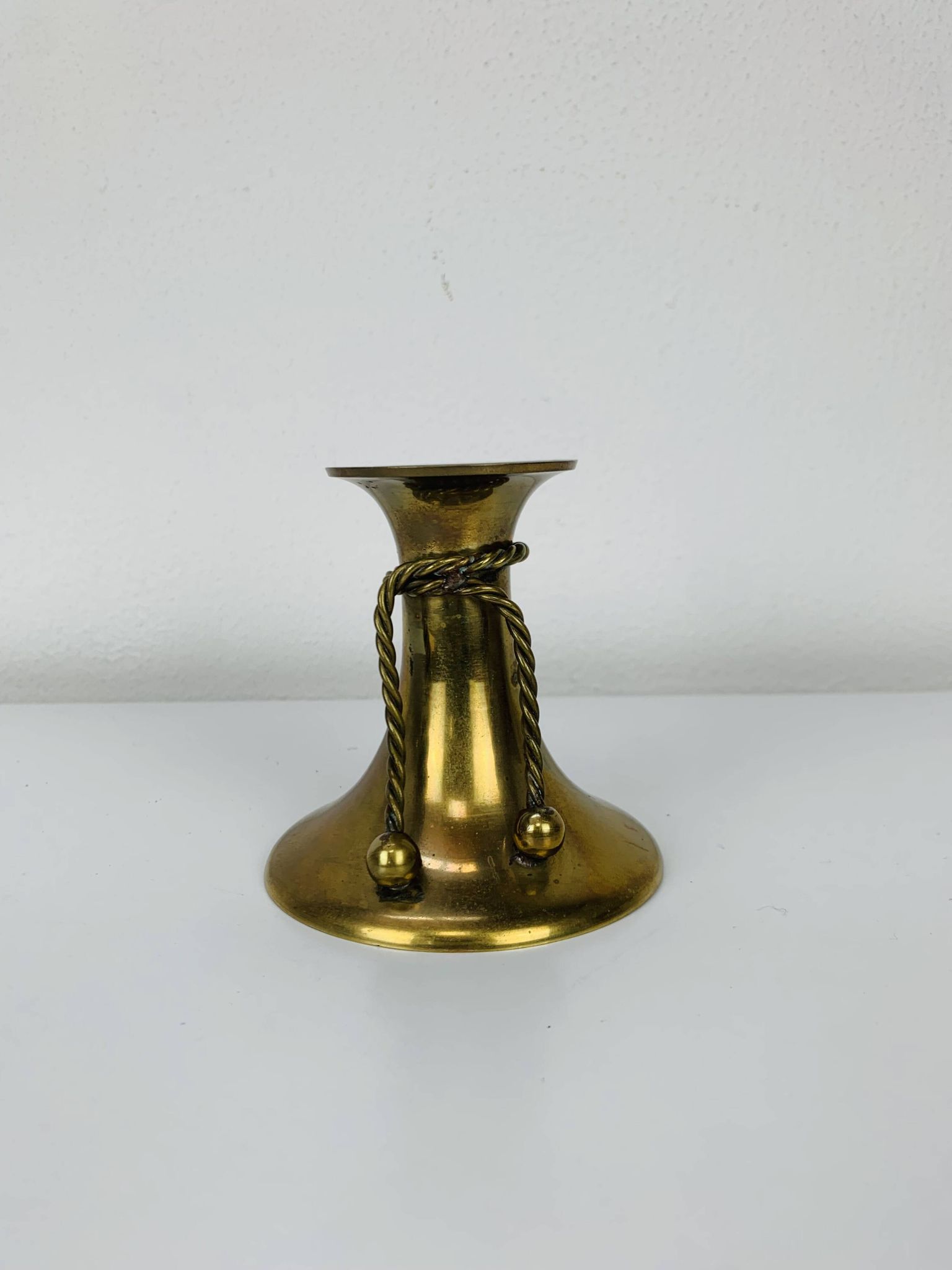 Bougeoir noeud laiton doré vintage