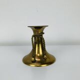 Vintage gold brass knot candle holder