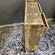 Old wooden brown hall cabinet with 2 drawers
