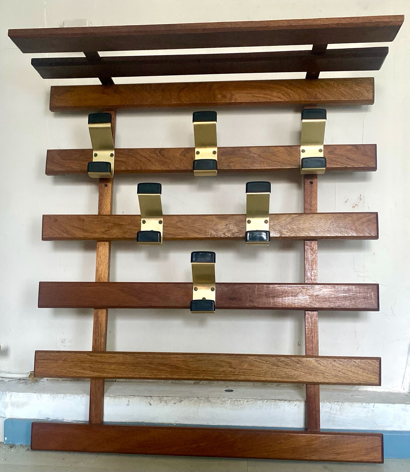 Vintage wall coat rack hooks circa