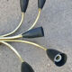 Applique bouquet 5 branches black steel cones, Edition Lunel, 50 years