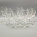 8 flûtes champagne verre transparent vintage vmc reims france