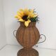 Vintage wrought iron wicker plant holder