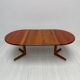 1970s vintage Danish round teak extendable dining table by Langeskov Møbelfabrik