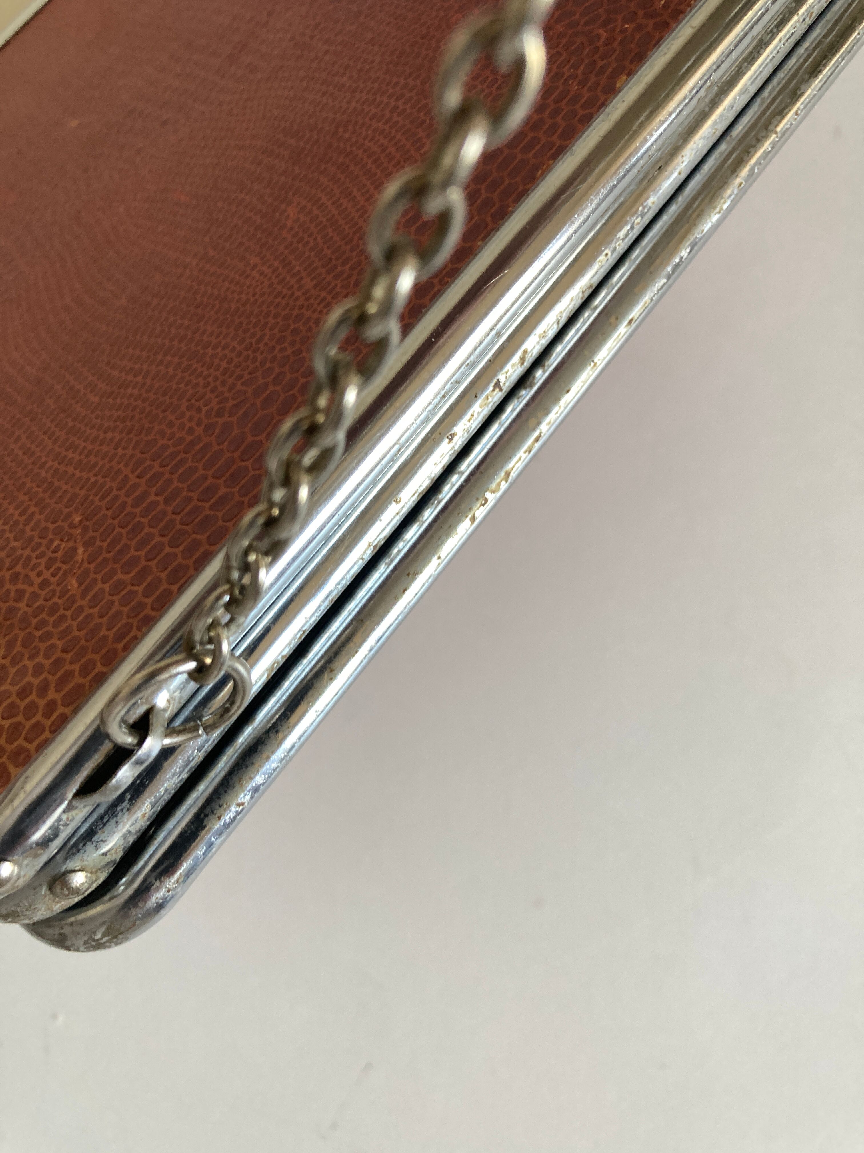 Miroir de barbier triptyque à l'italienne horizontal 1960 L69cm