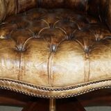 Chesterfield executive armchair in aniline leather