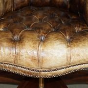 Chesterfield executive armchair in aniline leather