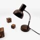 Chocolate desk lamp Veb Narva 1970s