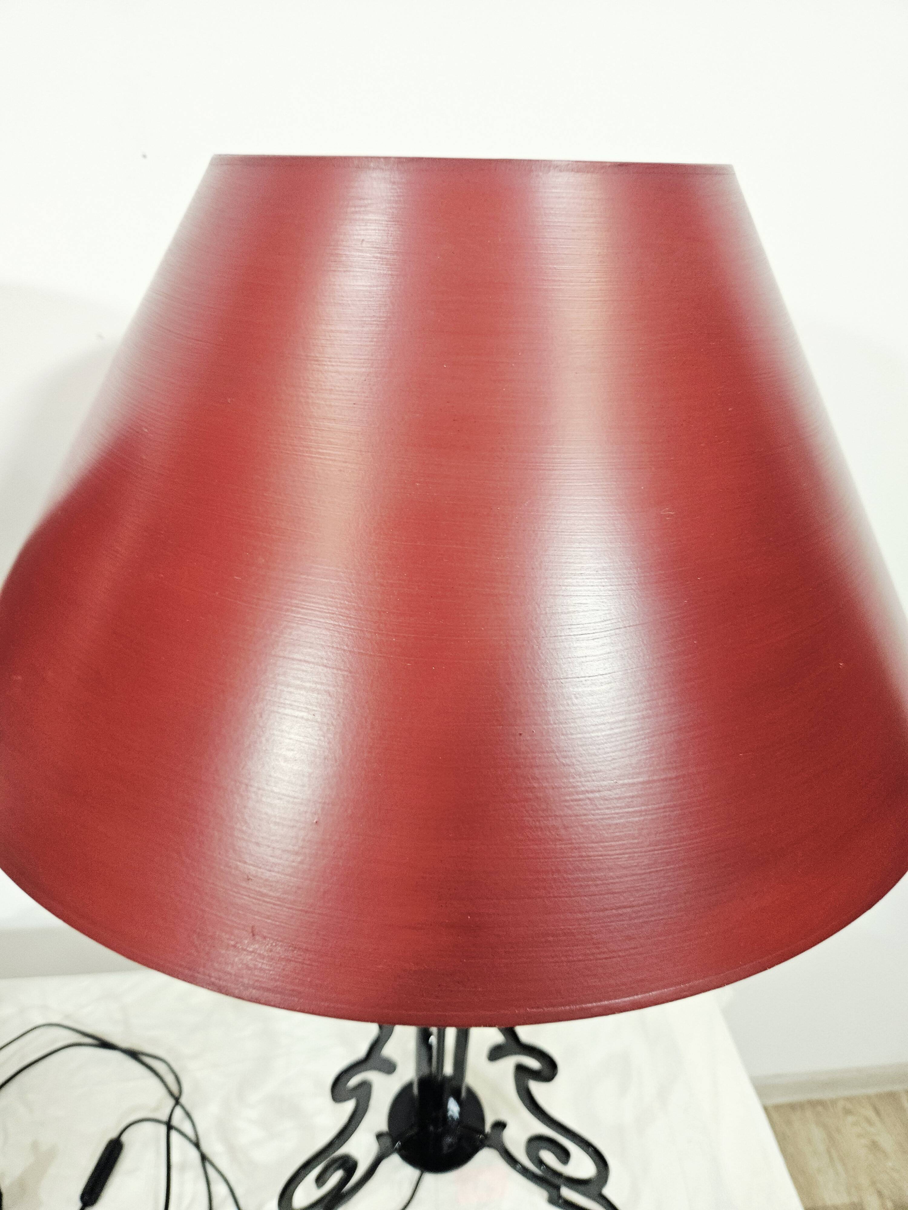Paire Unique de Lampes de Table/Art Déco/Vintage – Bourgogne et Or/Années 1980