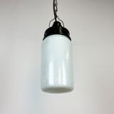 Industrial Bakelite Pendant Light with Milk Glass, 1970s